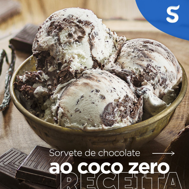 Sorvete De Chocolate ao Coco Zero